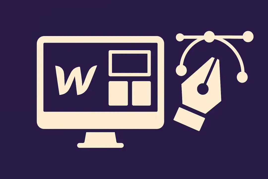 Illustration of a user interface where URLs can be entered and analyzed, with Webflow and Next.js elements connected visually.
